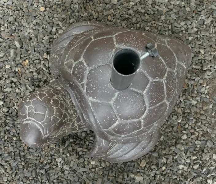 Artikelbild 3 des Artikels “Schildkröten-Schirmständer aus Steinguss mit Durchmesser 4,2cm, Tiefbohrung 21,8cm und Höhe 28cm, 1 Set mit Metallrohr “